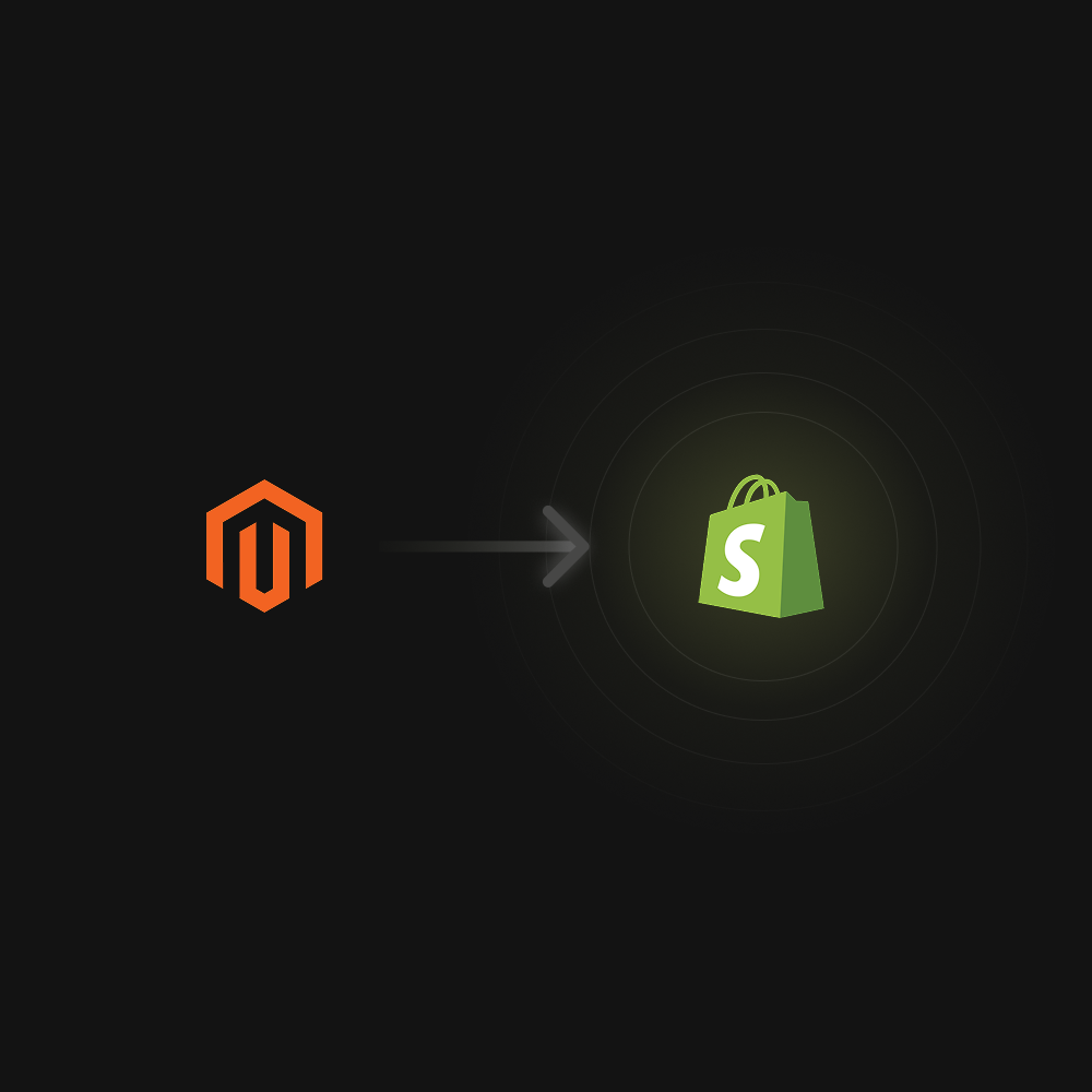 Migración de Magento a Shopify, destacando la transición a una agencia Shopify.