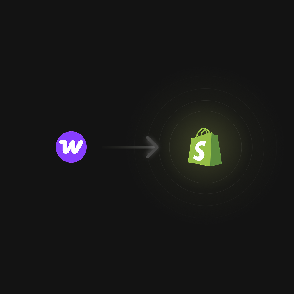 Logo de agencia Shopify que muestra una conexión con la tienda Shopify, simbolizando migración a Shopify.