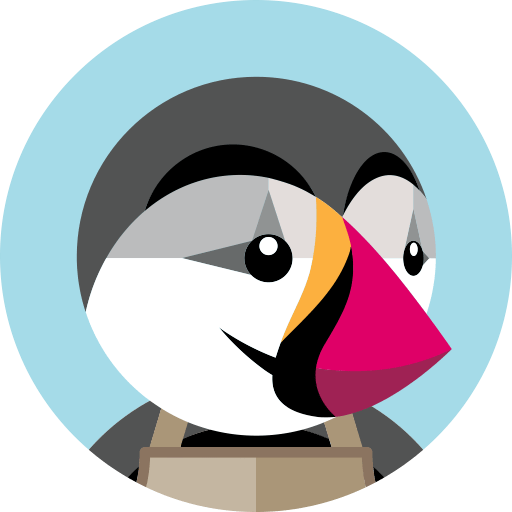 Un pingüino estilizado con colores brillantes en un fondo azul claro, representando creatividad en diseño Shopify.
